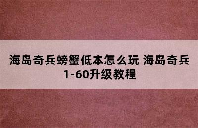 海岛奇兵螃蟹低本怎么玩 海岛奇兵1-60升级教程